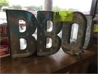 Battery Powered BBQ Sign Metal Wall Hanging  16 x