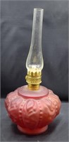 Ruby Red Satin Mini Oil Lamp