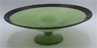 Green Satin w/ Black Trim Art Deco Console Bowl