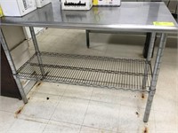 S/S Top Table with wire shelf (No Contents) 50" x