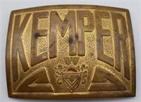 Brass Kemper Military School, Boonville, MO Buckle