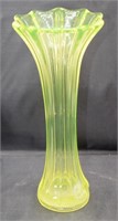 9.5" Yellow Vaseline Vase