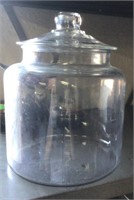 11" Glass canister jar with lid