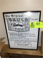 Sauls BBQ Signs 11.5 x 14.5