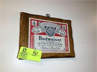 Budweiser Wooden Wall Plaque 12 x 9