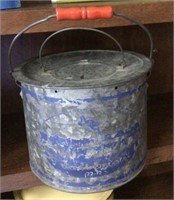 Vintage galvanized minnow bucket