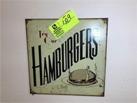 Hamburger Metal Sign  11 1/2 x 11 1/2
