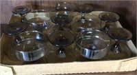 Set of 12 smoked glass sherbets