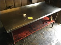 Stainless Table  72"W x 30" x 34" Tall