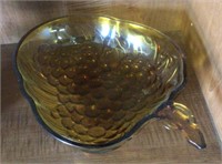 Amber punch bowl & large candy dish