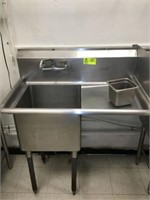 Single Bowl Stainless Sink with Sideboard  39" x 2