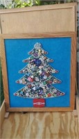 Vintage jewelry Christmas tree, storage box