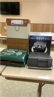 Home movie projector, files, seat cushions