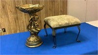 Foot stool & plant stand statue
