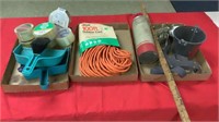 100’  Electric cord, packing tape, misc