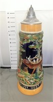 17" German Stein w/fox & deer