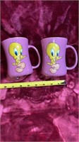 2- Tweety Bird Coffee Mugs Looney Tunes Xpress