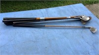 Wood shaft golf clubs