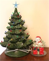 Ceramic Christmas Tree &  Ceramic Cat Box