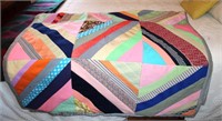 Colorful Hand-Stitched Quilt