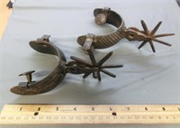 pr. ornate antique spurs