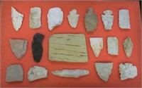 18 central Ill. Native American artifacts case