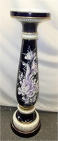 lg. hand painted porcelain pedestal w/removable