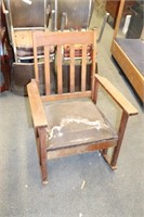 Vintage Mission Style Oak Rocking Chair