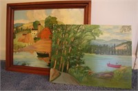 2 Pictures-Cherry Frame & Other Canvas