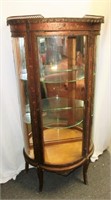 19th cent. French gold leaf curved glass curio
