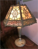 16 panel art glass 2 color lamp original