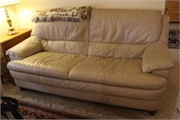 Cream Leather Like Sofa