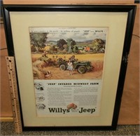 1946 Willys Jeep ad framed