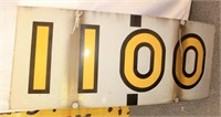 Large "1100" porcelain Railroad sign 4' x 19"