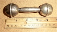 Sterling barbell baby rattle