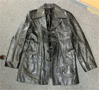 vintage black leather jacket leather is great