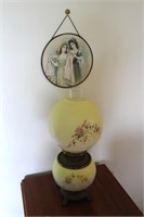 2 Globe Lamp & Framed Glass Print
