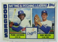 1984 Topps Batting and Pitching Leaders Bob Welch