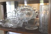 Shelf of Clear Glassware