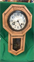 Antique oak regulator clock needs restoration