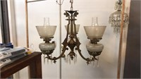 antique oil chandelier converted electric