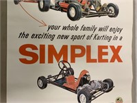 lot of 2 Simplex Go-Kart Posters in Tube