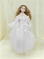 Porcelain bride doll, 17.5" tall
