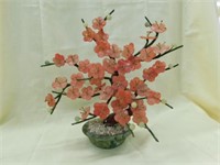 Vintage Chinese glass / hard stone floral bonsai