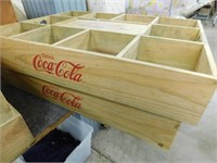 2 wooden Coca-Cola International bean bag crates,