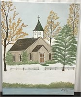 PAINTING OF OLD TOWN CHURCH