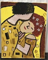 YELLOW PAINTING ABSTRACT COUPLE