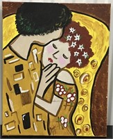 1948 YELLOW PAINTING ABSTRACT COUPLE