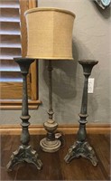 Lamp and Candlesticks