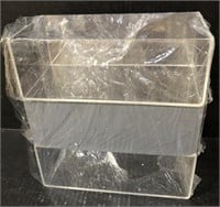SET OF (3) ACRYLIC DISPLAY CASE MIRRORED BACK TOPS